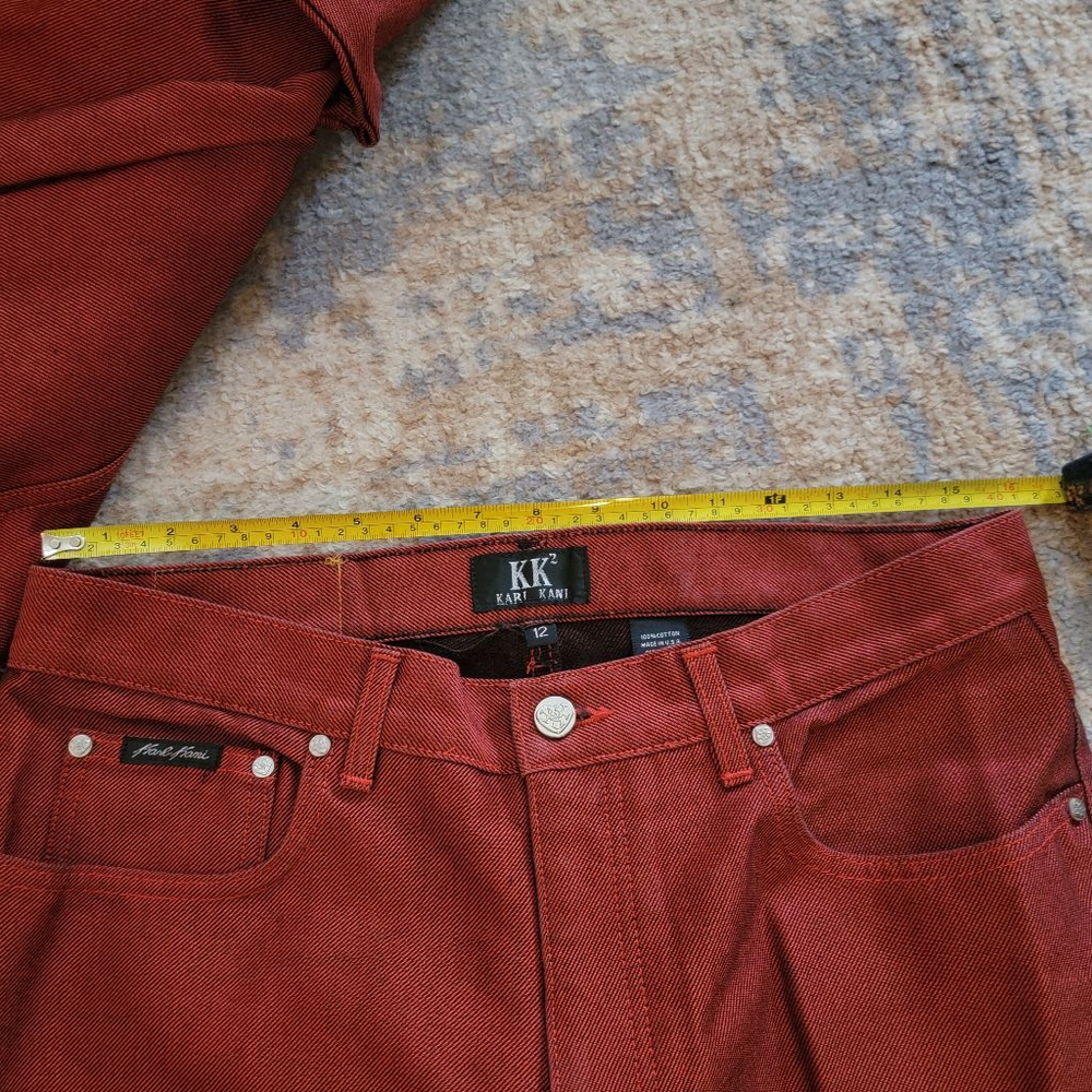 Karl Kani KK2 Y2K Women's Large/12 Red & Black Jean Jacket Jeans Set Hip Hop - Picture 4 of 8